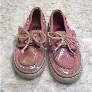 Toddler sz 7 pink sparkle Sperry boat shoes
